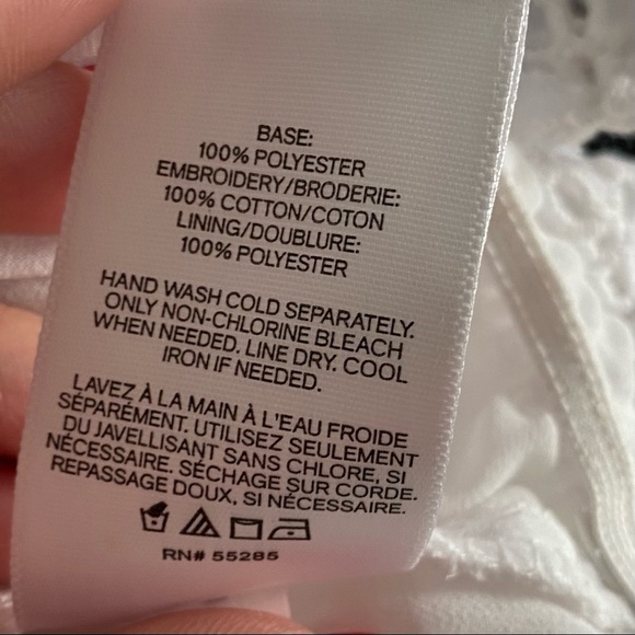 Express Off Shoulder Ruffle Eyelet Lace Top - Picture 4 of 6